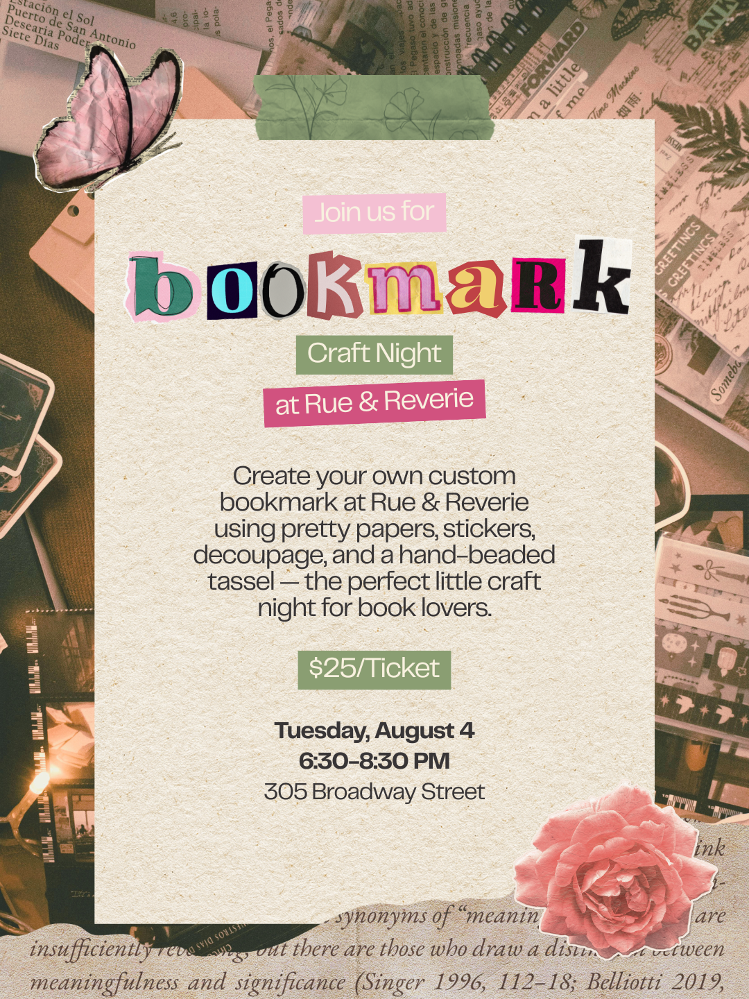 Bookmark Craft Night - 8/4